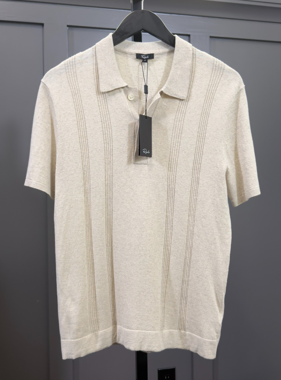 Rails Cillian Silversand Short Sleeve Polo Shirt S NWT